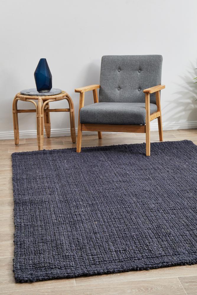 Jasmine Navy Jute Rug