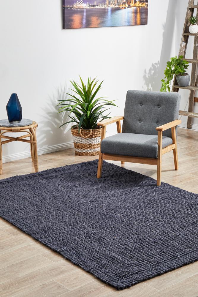 Jasmine Navy Jute Rug