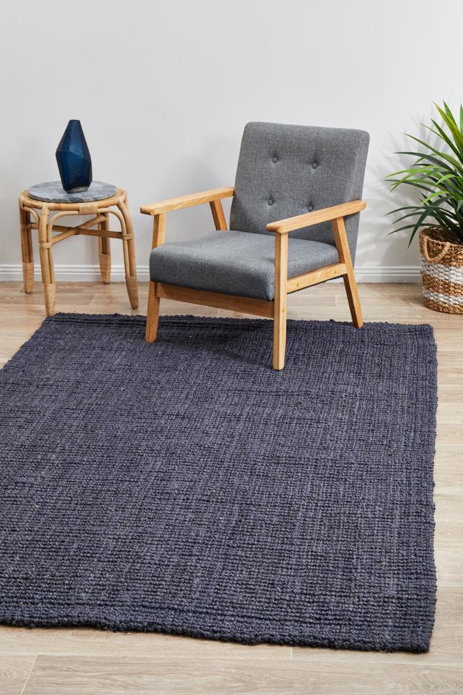 Jasmine Navy Jute Rug