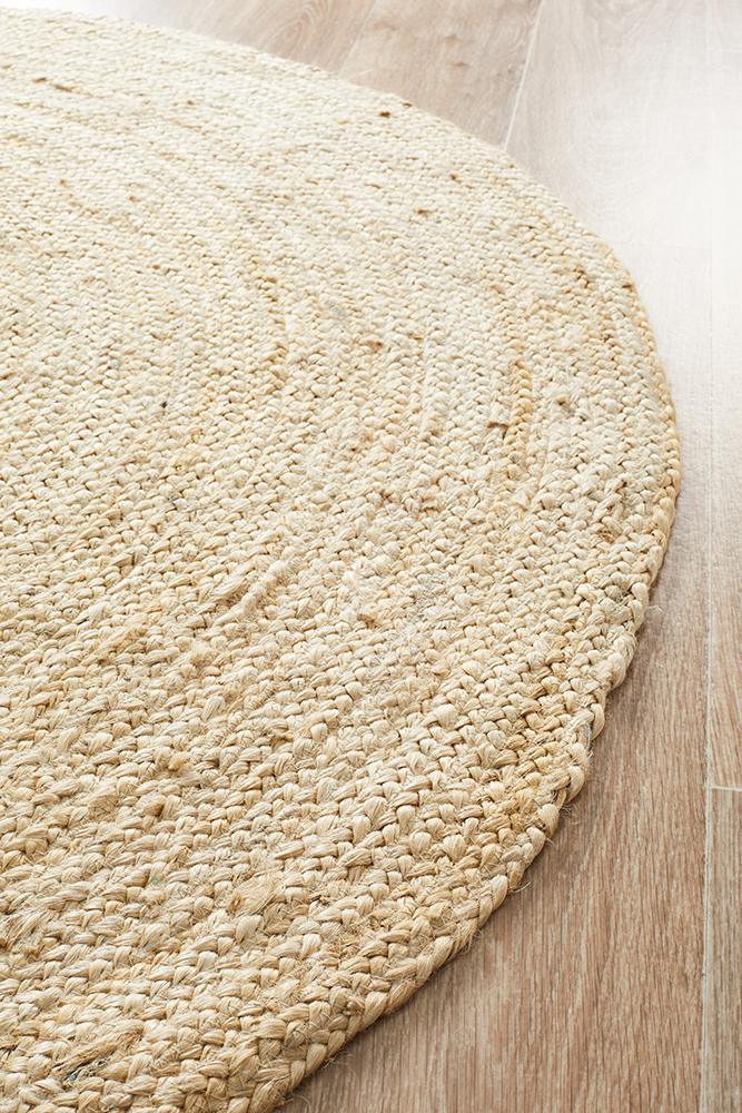 Larnia Contemporary Handmade Round Bleach Rug