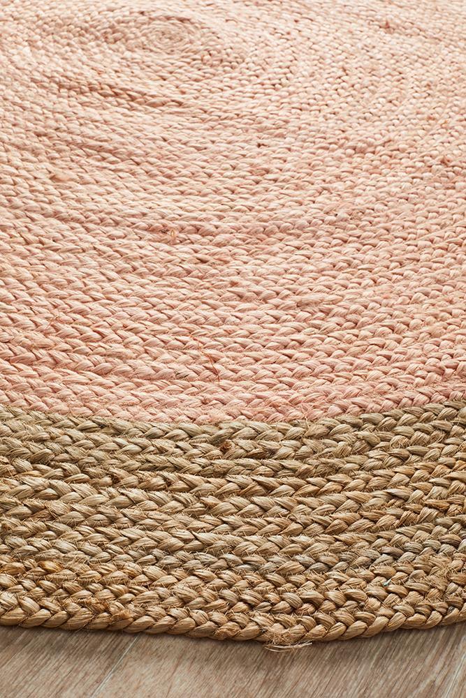 Larnia Contemporary Handmade Round Pink Rug