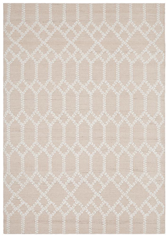 Hudson Tribal Trellis Rug Nude Soft Pink