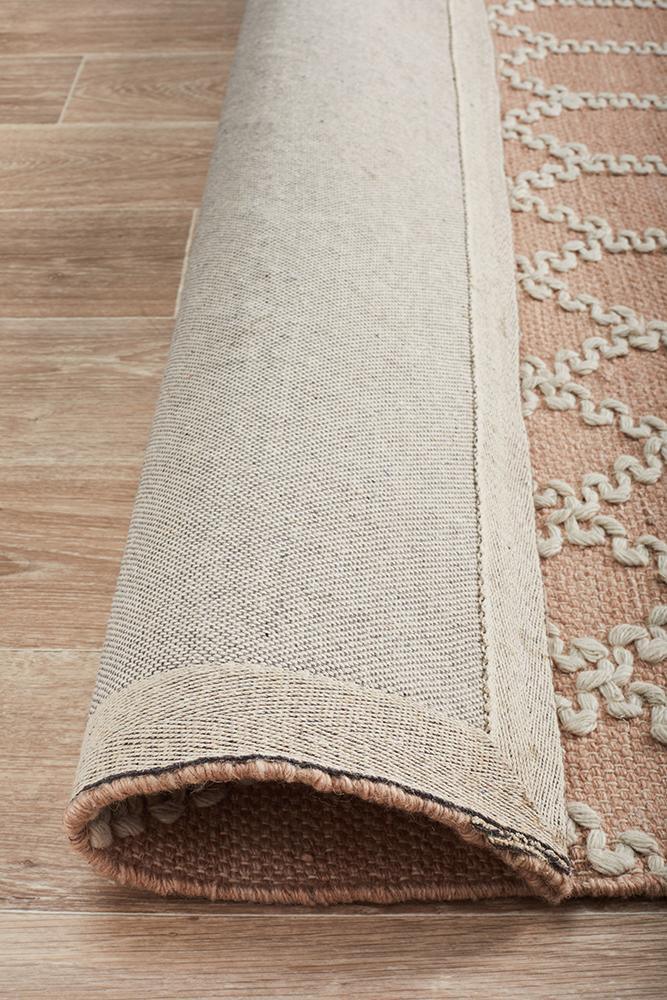 Hudson Tribal Trellis Rug Nude Soft Pink