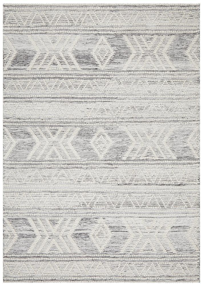 Hudson Silver Hand Woven Tribal Rug