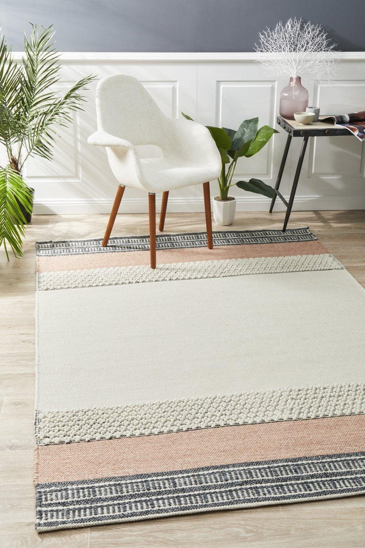 Hudson Peach Flat Woven Floor Rug