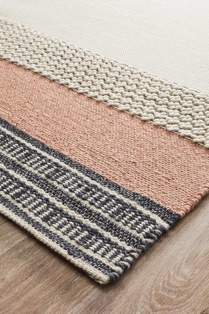 Hudson Peach Flat Woven Floor Rug