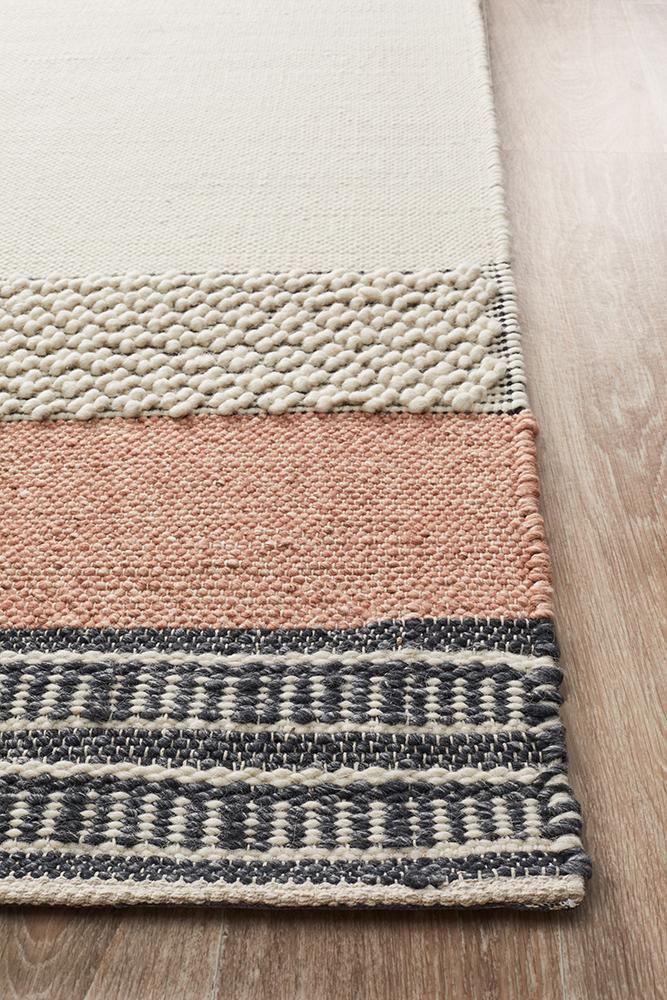 Hudson Peach Flat Woven Floor Rug