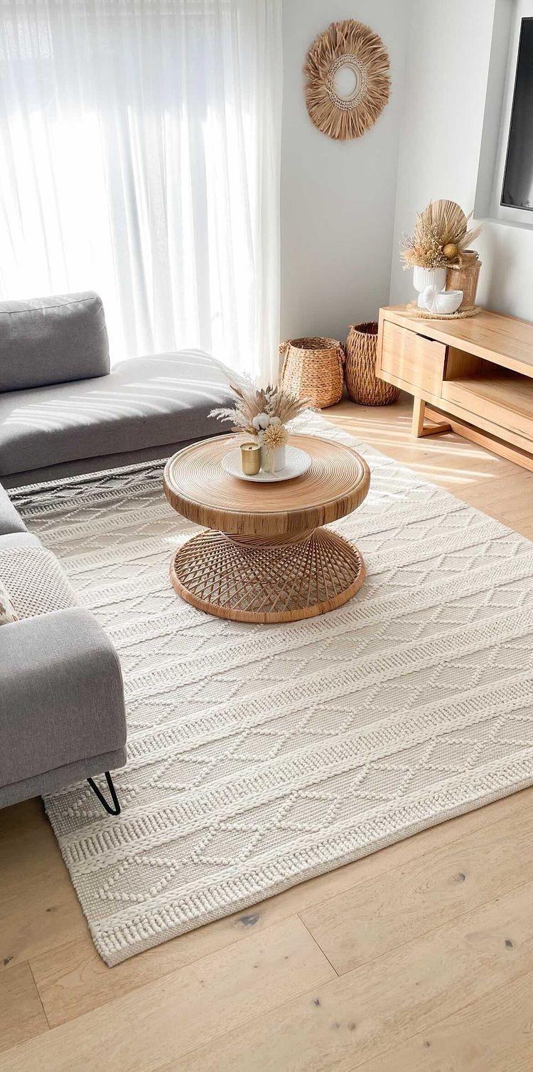 Zoe Ivory Wool Floor rug