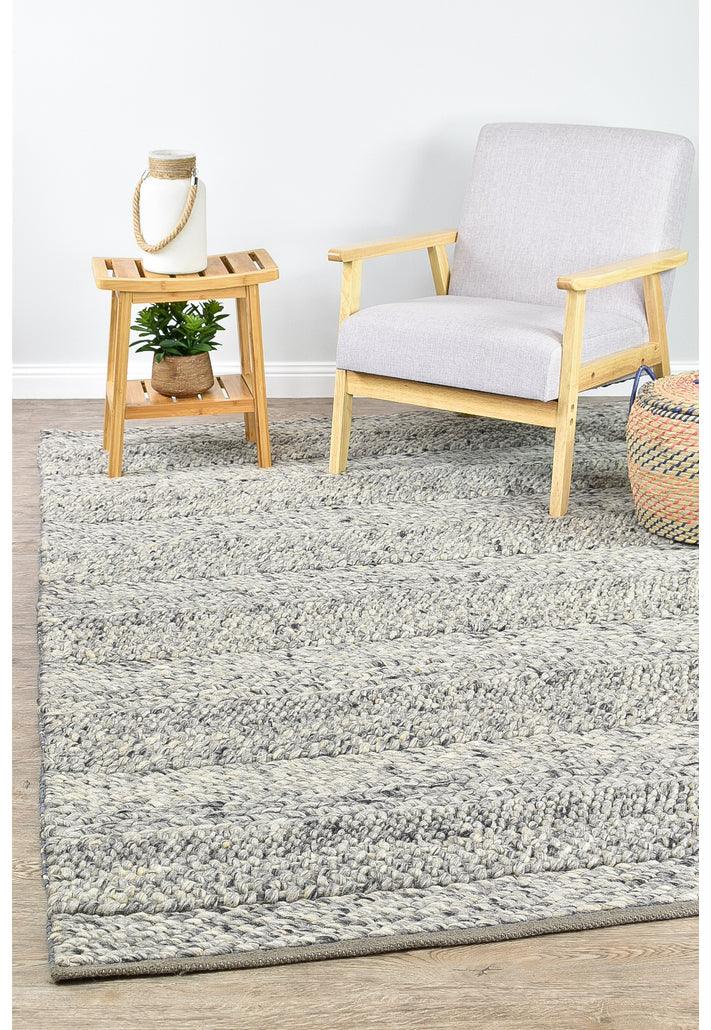 Malanda Grey Pure Quality Wool Rug