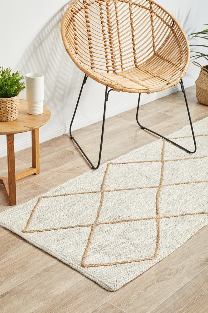 Knots Noosa Tribal White Runner Rug