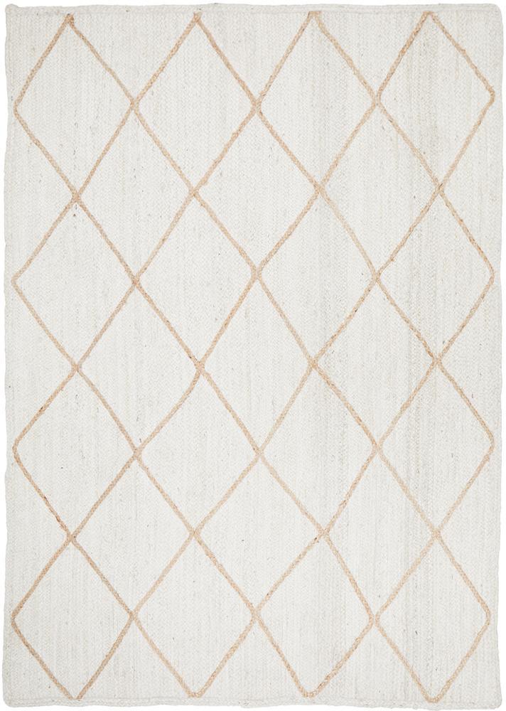 Knots Noosa White Hampton Style Quality Jute Floor rug