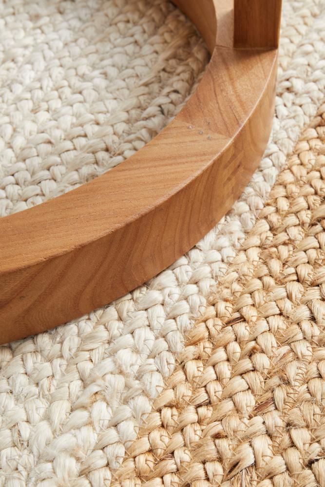 Knots Noosa White Natural Jute Floor Rug