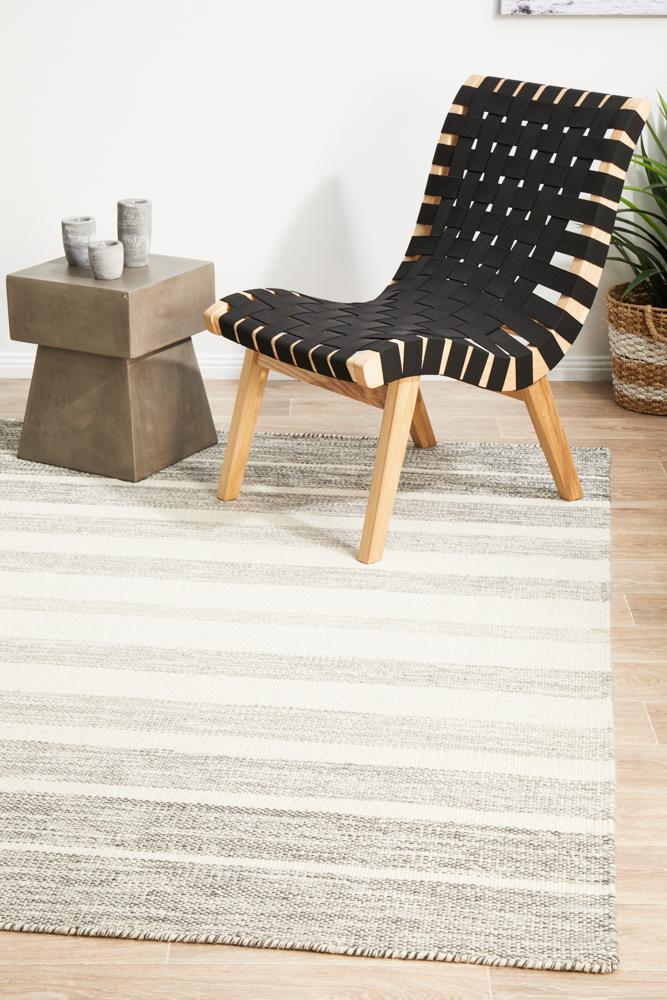 Hand Woven Pure Wool Grey Rug