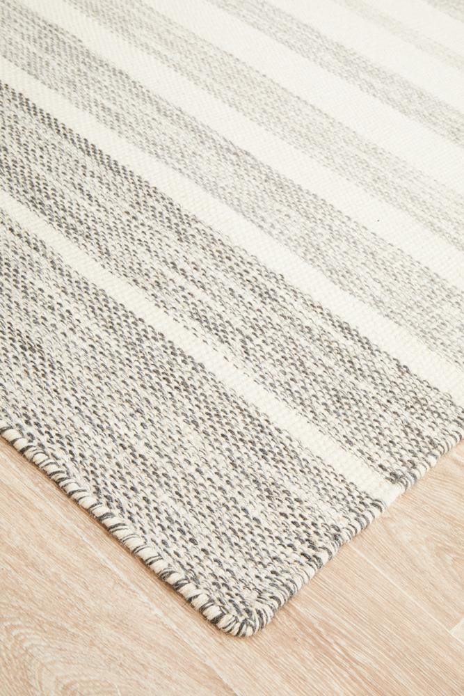 Hand Woven Pure Wool Grey Rug