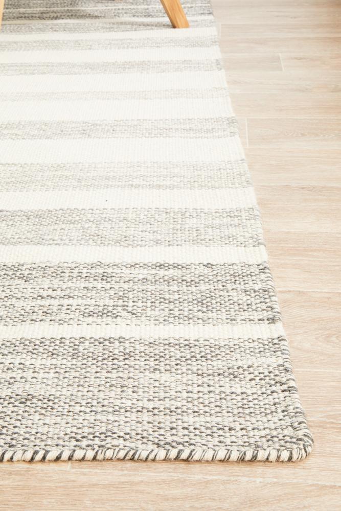 Hand Woven Pure Wool Grey Rug