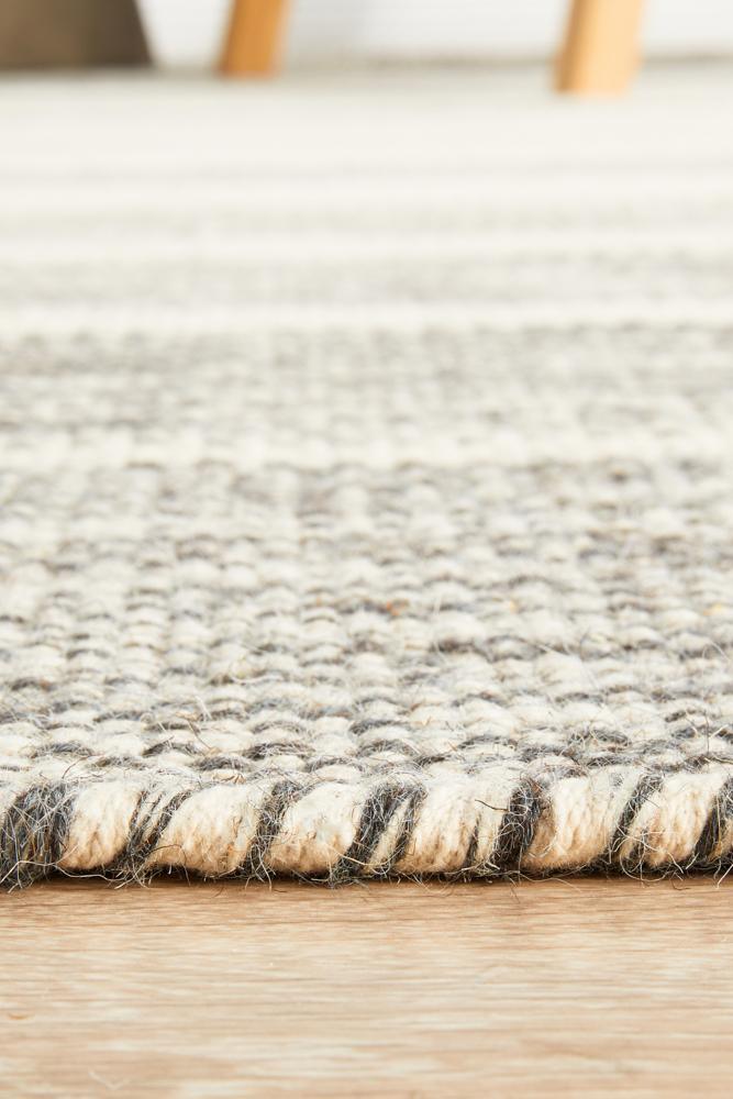 Hand Woven Pure Wool Grey Rug