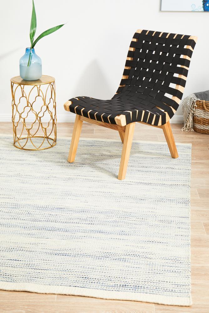 Blue Flat Woven Area Rug