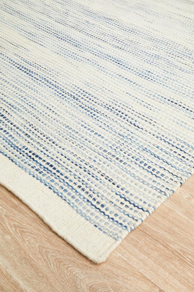 Blue Flat Woven Area Rug