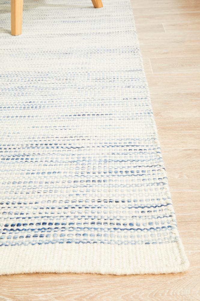 Blue Flat Woven Area Rug