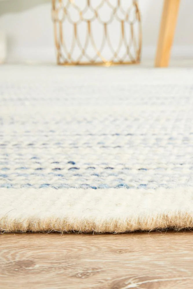 Blue Flat Woven Area Rug