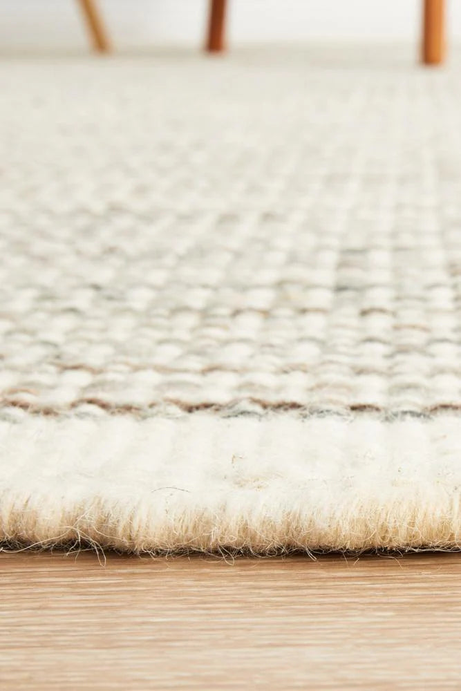 Knots Natural Pure Wool Flatweave Floor Rug