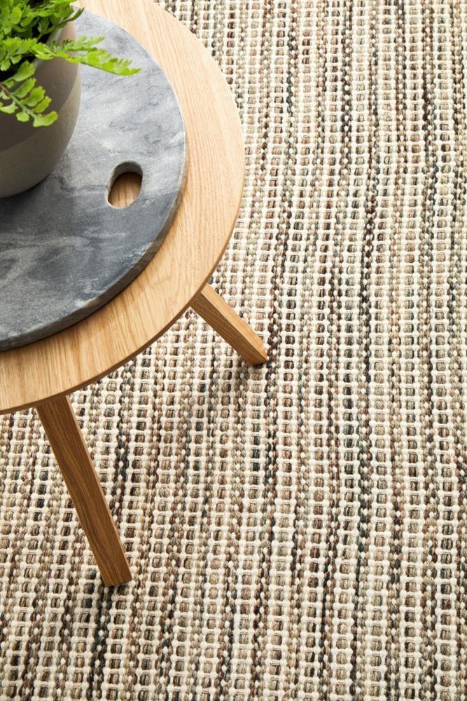 Knots Natural Pure Wool Flatweave Floor Rug