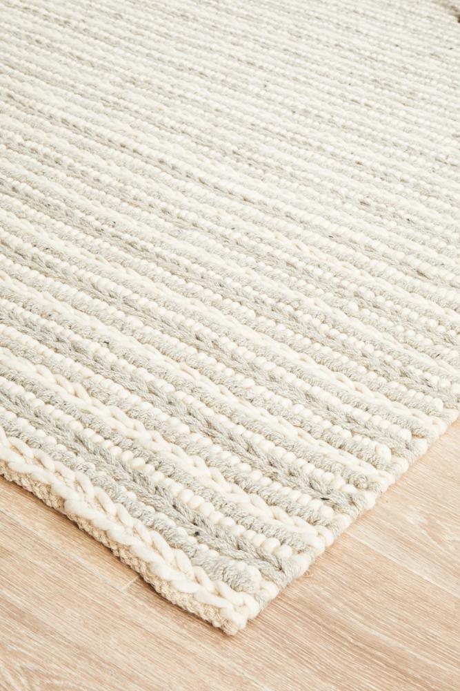 Textured Grey Floor Rug