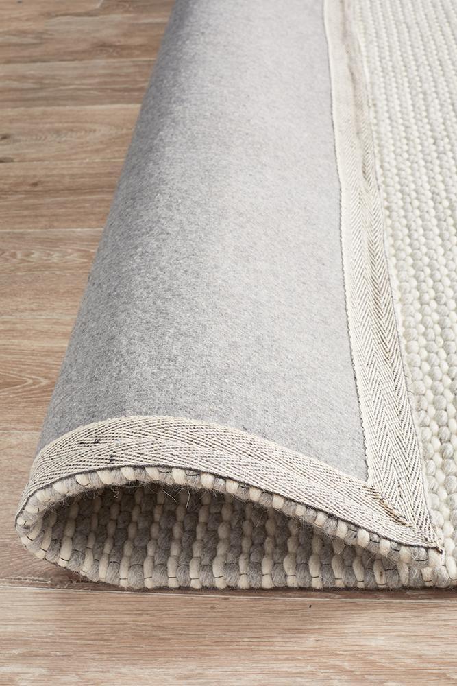 Studio Oskar Grey White Felted Wool Floor Rug