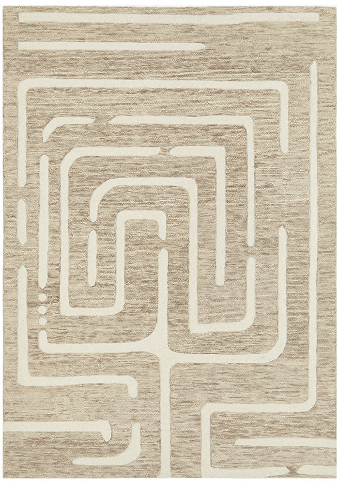 Knots Maze Linen Hand Tufted Wool Rug