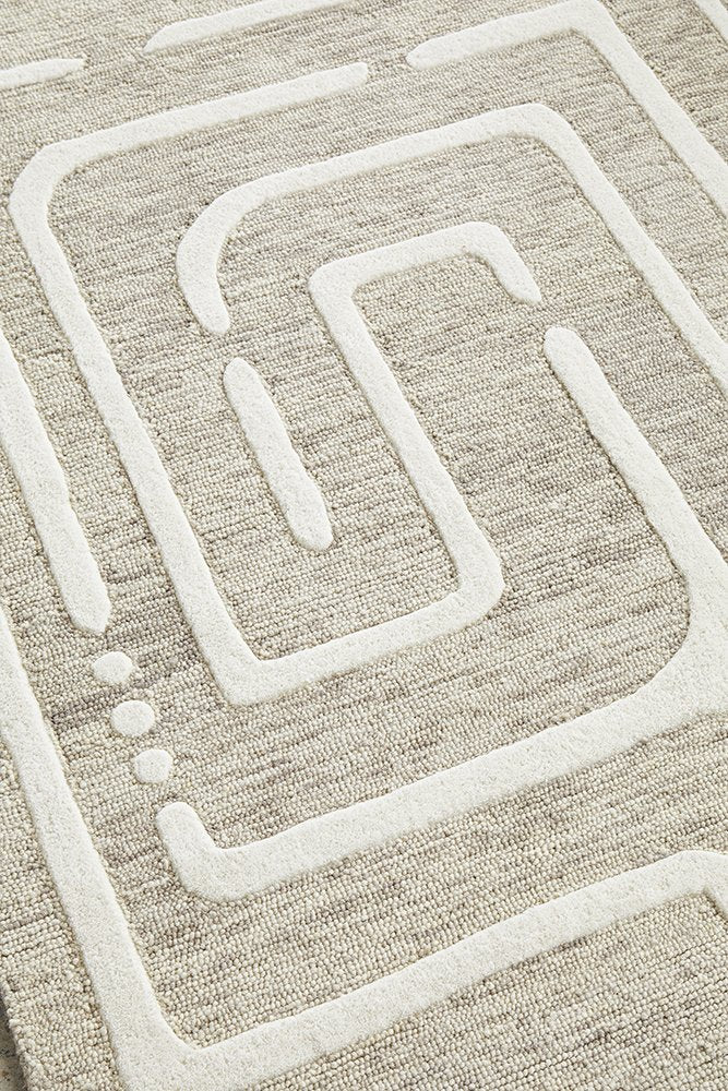 Knots Maze Linen Hand Tufted Wool Rug