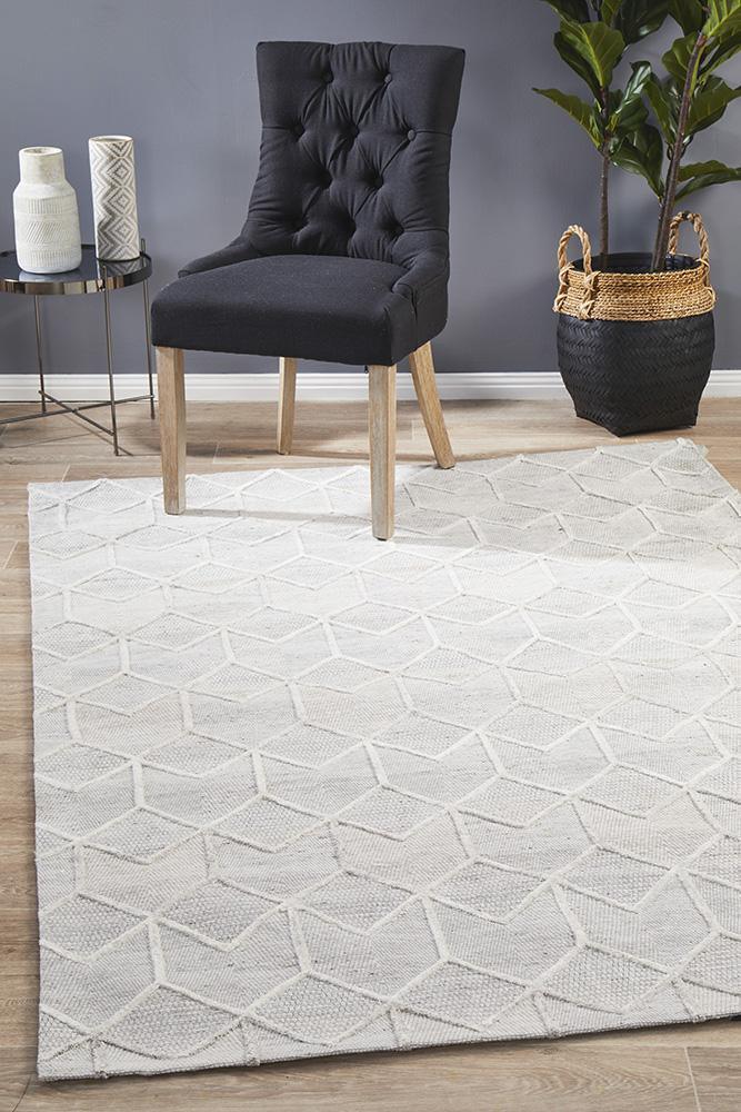 Knots Marble Winter Grey Brush Modern Rug