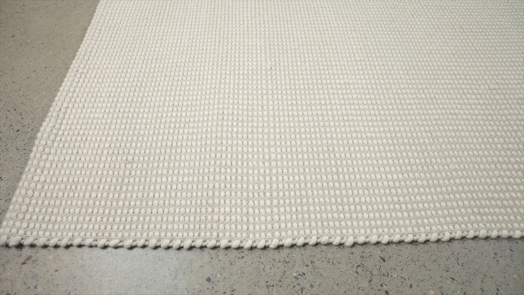 White Felted Wool Floor Rug