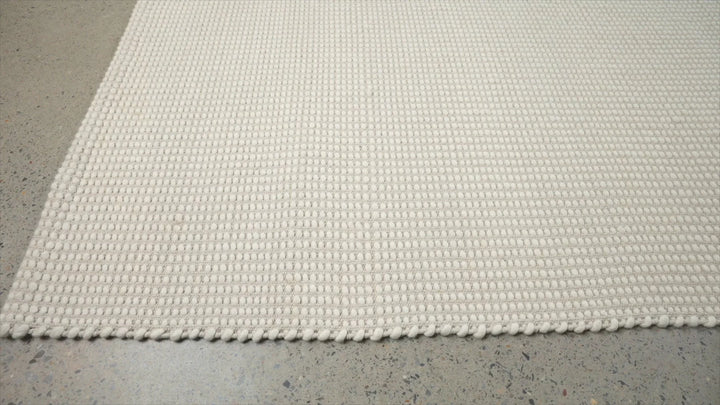 White Felted Wool Floor Rug