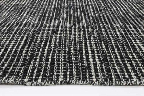 Black White Reversible Wool Rug