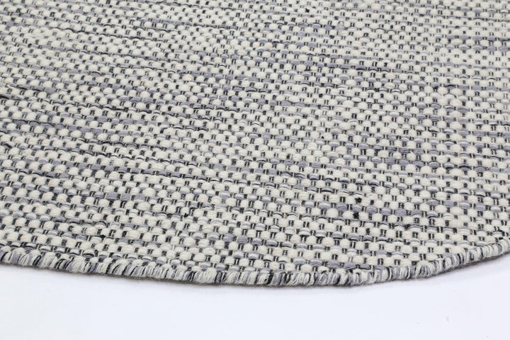 Grey Reversible Wool Round Rug