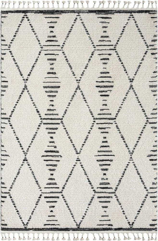 LATTICE MORROCAN STYLE IVORY NIGHT FLOOR RUG