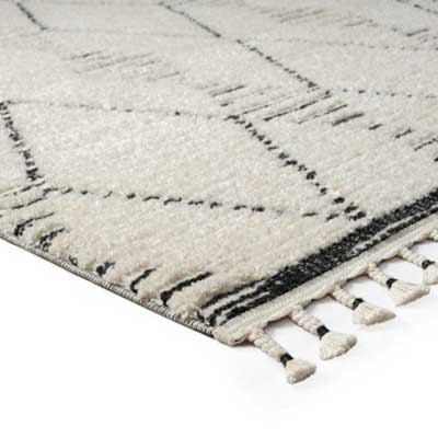 LATTICE MORROCAN STYLE IVORY NIGHT FLOOR RUG