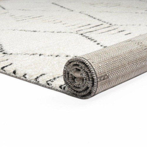 LATTICE MORROCAN STYLE IVORY NIGHT FLOOR RUG