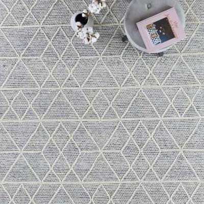 Albona Blue White Wool Rug