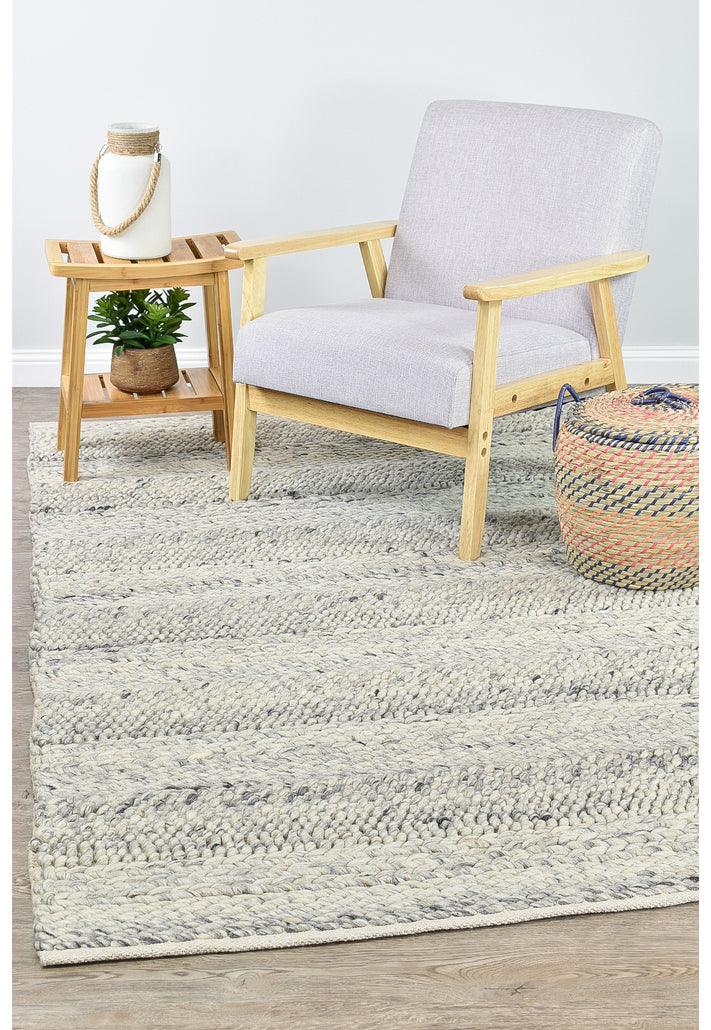 Knots Malanda Ivory Pure Wool Quality Floor rug