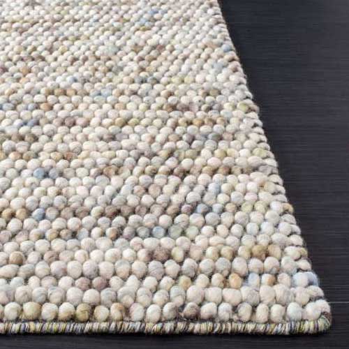 Knots Pebble Hand Woven 80% Wool And 20% Cotton Rug - Ivory /Mint/ Multi -