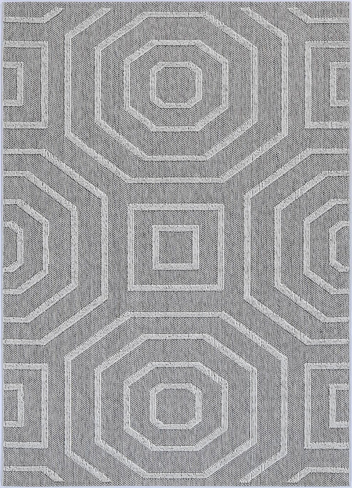 Knots Devesi Grey Geometric Flatweave Rug