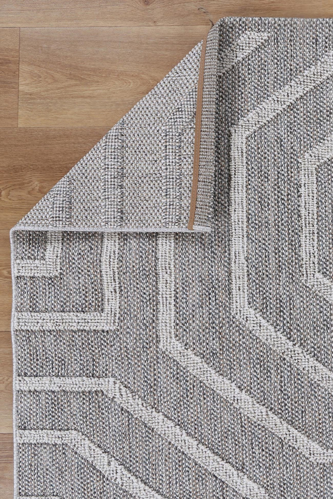 Knots Devesi Grey Geometric Flatweave Rug