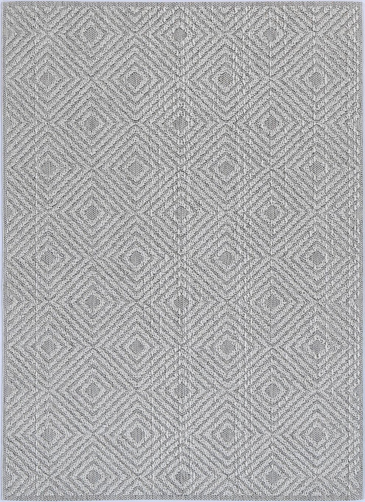 Knots Fugui Grey Geometric Flatweave Rug