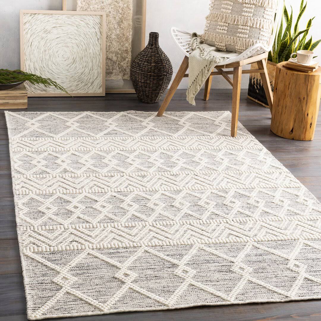 Loop Silver Quality Wool Floor rug