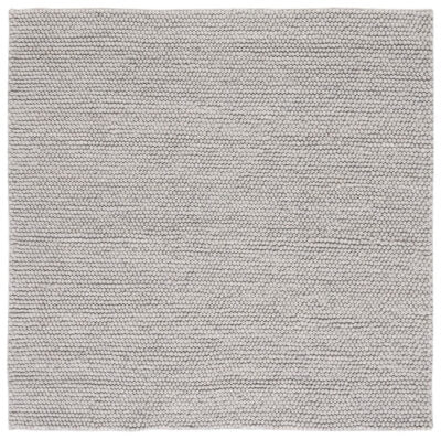 Knots Pebble Hand Woven 80% Wool And 20% Cotton Rug - Light Grey / Ivory