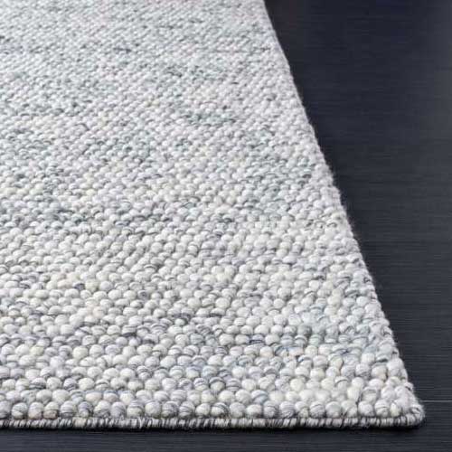 Knots Pebble Hand Woven 80% Wool And 20% Cotton Rug - Light Grey / Ivory